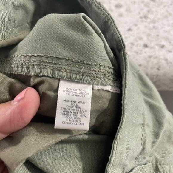 Ann Taylor Loft women's size 8 khaki loden green pants chinos patch detail trend - Picture 9 of 13